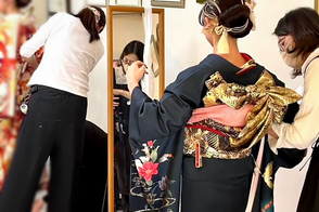着付け中