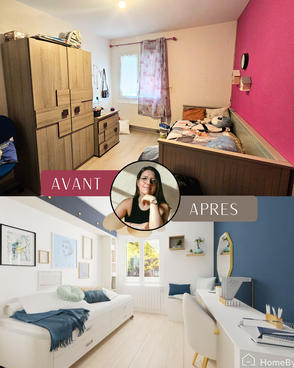 aménagement chambre ado à Crêches-sur-Saône avec bureau, rangements et décoration moderne