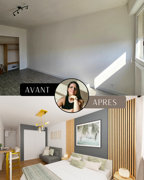 transformation studio en location courte durée à Chalon sur saône avec aménagement moderne, coin nuit et espace optimisé