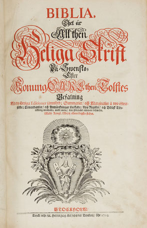 Charles XII Bible 1703 Title page online