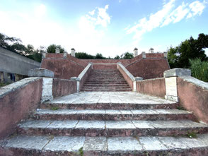 The monumental steps of the British cisterns in Gaios.