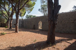 Agios Nikolaos fortress, the 16th century gate and walls.