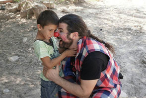 Iván Prado durante el Festiclown Palestina