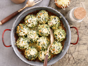 Gebackene Spinatknödel