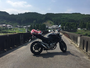吉野川にかかる椿橋　車両走行不可