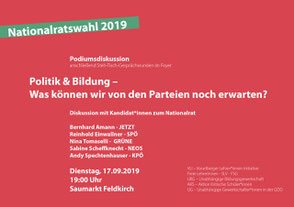 ÖVP und FPÖ kann, will oder traut sich nicht mit Lehrer*innen und Schüler*innen zu diskutieren. Bild Flyer: Georg Vit