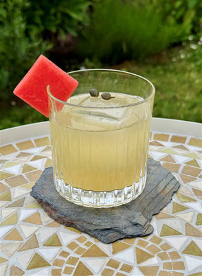 sicily, sicily cocktail, cocktail mit wassermelone, cocktail with watermelon, cocktail kapern, cocktail with capers, sizilien cocktail
