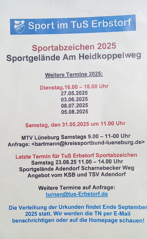 Plakat mit Informationen der weiteren Termine