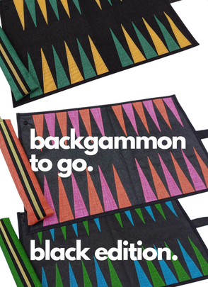 Backgammon Reisespiel zum Zusammenrollen Black Edition