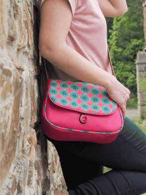 sac à main femme bandoulière réversible simili cuir et tissu imprimé fabriqué en France créateur