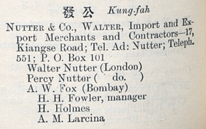 H.H. Fowler finally the manager of Nutter & Co. "Kung-fah" Shanghai