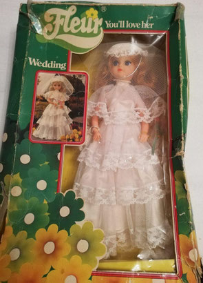 Ginger NRFB Wedding Fleur. Gown looks to be more puffy with a different mash fabric. Photo from Worthpoint.