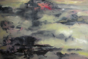 雨山2 RAINING MOUNTAIN 2 100X150CM 布面油画 OIL ON CANVAS 2005 (收藏于德国 COLLECTED IN GERMANY)