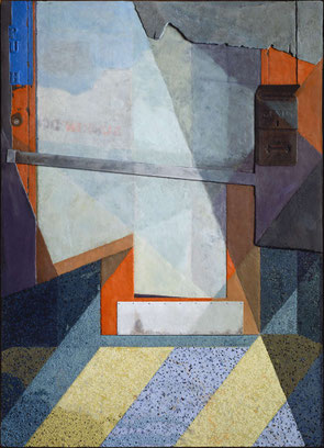 francois beaudry encaustique peinture tableau bas-relief porte reflexion vitre terrazzo