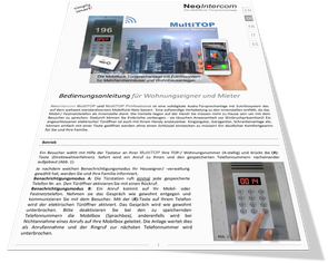NeoIntercom MultiTOP/ MultiTOP Pro Installations- und Benutzerhandbuch für Wohnungseigner und Familienmitglieder