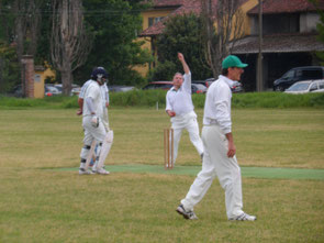 Super Marco getting his teeth into the WCC batting line-up