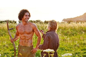 Poldark Aidan Turner Scything Topless 