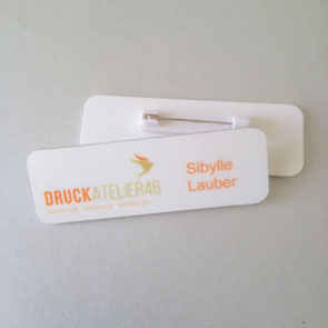 Druckatelier46 - Namensschilder mit individuellem Sujet/Logo/Text