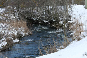 Photo décorative rivière l'hiver pendant la neige
