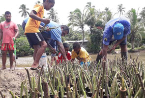 Work shop on raising mangrove seedlings was conducted to induce the independent activity of the community