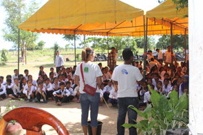 Prior to tree planting, briefing by coordinators