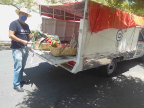 Mr. Martin delivered vegetables and fruits to each family by driving the special OISCA truck
