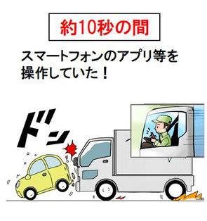 トラック運転者の「ながらスマホ」による事故