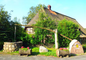 Dorfbrunnen und Jubiläumsstein