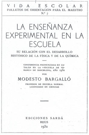 Obra basada en una conferencia impartida por Bargalló en Barcelona en 1930.
