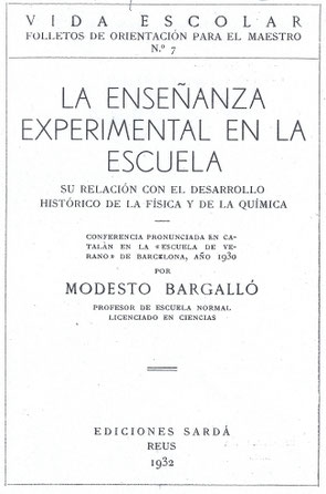 Obra basada en una conferencia impartida por Bargalló en Barcelona en 1930.