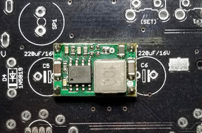 Sample picture od 12V->5V DC-DC module be installed on PCB instead of 7805