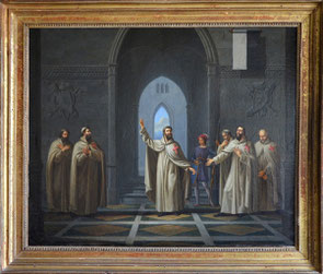 Tableau anonyme avec Templiers. Temple de Paris