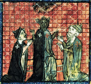 Proposition de fusion des deux Ordres - Templier (à droite) et Hospitalier (à gauche) - Le roman de Renart