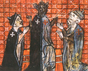 Proposition de fusion des deux Ordres - Templier (à droite) et Hospitalier (à gauche) - Le roman de Renart