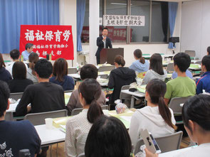 挨拶する大国陽介県議