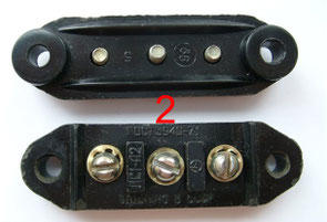ПС1-3723000-А2 (ПС1-А2)  Anschlüsse,  3-Fach Lüsterklemme KRAZ 255, KRAZ 256. 3-Way Terminal Block Connector KRAS 255, KRAS 256. Панель соединительная проводов трехклеммовая КРАЗ 255, КРАЗ 256.