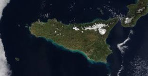 Sicily seen from seen from satelite