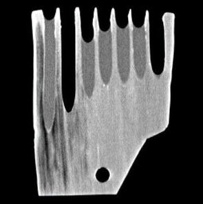 Radiographie de la flute de Pan d'Eschenz. © Hansjörg Brem.