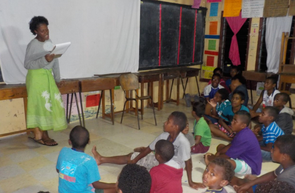After nature tour, each group makes presentation about what they learnt.