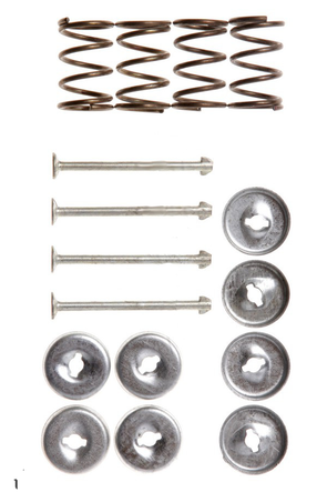 Montagesatz Bremsbacken GAZ 21 Wolga. Mounting kit rear brake shoes GAS M21 Volga. Ремкомплект отжимной пружины колодок тормоза (Солдатик колодки) ГАЗ М21 Волга.  М-2067-С (M-2067-C) Pos. 14 М-2065-С (M-2065-C)Pos. 15 М-2066-С (M-2066-C) Pos. 16 М-2068-С 