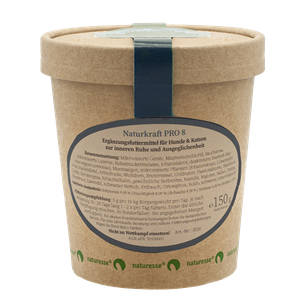 Naturkraft Pro 8 Kräuter für Hunde und Katzen zur inneren Ruhe und Ausgeglichenheit.