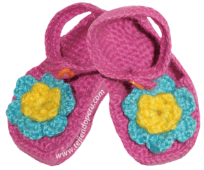 Cómo tejer zapatitos con tirantes a crochet para bebes