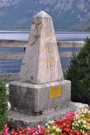 Hallstatt, Welterbe, Gedenkstein, Silberhochzeit, Sisi, Franz Joseph, Buntkalkstein, Dachsteinkalk, Vierung,