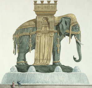 The Elephant fountain of Place de la Bastille, c. 1810, project by Alavoine