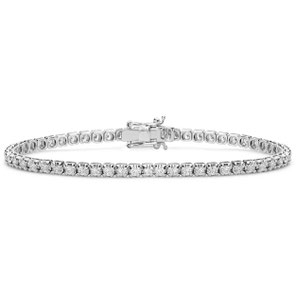 Bracciale Tennis In Oro 18 Carati Bianco Con Diamanti  - prezzi scontati outlet