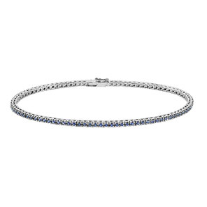 Bracciale Tennis In Oro Bianco e Zaffiri BRT305 - prezzi outlet