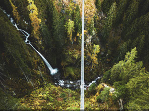 Val di Sole, Val di Rabbi, Ponte tibetano sopra il torrente Ragaiolo