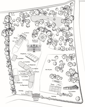 Plan du Domaine et Château Belle Epoque dans les Landes à Linxe