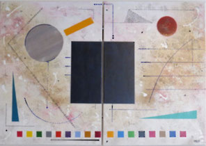 daluz composition géométrique abstraite aux formes colorées inspiration Kandinsky et Miró