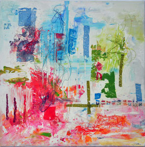 Stadtlandschaft 1   -   50x50   Mixed Media/Leinwand  